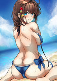 紐が外れた水着時雨ちゃん