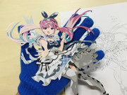 湊あくあ＠ホロライブ【超切り絵】