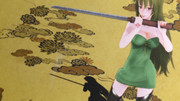 菊を背に、勤王刀で玲霞さん！【Fate/MMD】