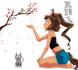 梅と鶯と馬頭ちゃん