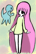 女の子と謎生物