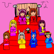 SD推しキャラのｳﾏ娘&とあるシリーズでひな祭りで集合