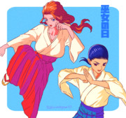 巫女の日五飛とサリィ