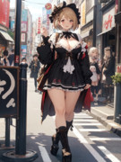 ロリータファッションを着て原宿を歩くジータちゃん