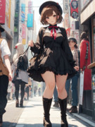 ロリータファッションを着て原宿を歩く岩崎瑞希先輩