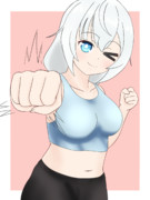 トレーニングするもち子さん