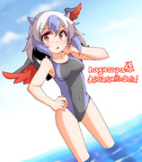 「skeb」競泳水着名無しの本読み妖怪