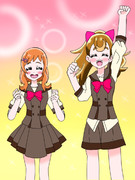 制服姿でも仲良し わんぷりのこむぎといろは