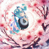 桜の中で