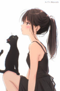 黒猫と女の子