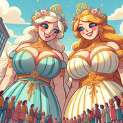 AI生成　ファビュラスな巨大女性のイラスト