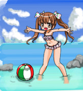過去絵です。海辺のリベッチオちゃん