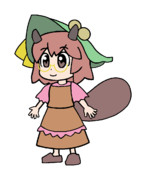 467 ぴちゅーんマミゾウ(尻尾単色)【東方Project 立ち絵素材 PNG】