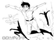 ギャグ絵　未来へジャンプ