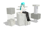 mmdアクセサリ　シンプル立方体(大理石)