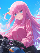 AIに描かせたバイクに乗る後藤ひとり