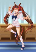 【ウマ娘絵】パジャマ姿のダイワスカーレット♪
