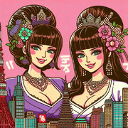 AI生成　セレブリティな巨大女性のイラスト