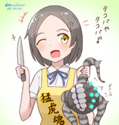たこ焼きパーティーの準備をする黒潮さん