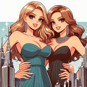 AI生成　セレブリティな巨大女性のイラスト