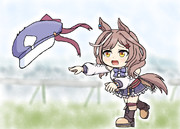 帽子が飛ばされたマチタン