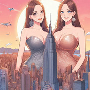 AI生成　セレブリティな巨大女性のイラスト