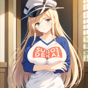 謎のTシャツを着るビスマルク