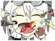 大好きな彼女達にあーんされるもち子さん