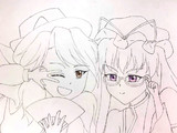 実は塗り途中の紫と菫子