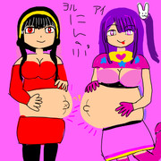 ｱｲとﾖﾙのマタニティー姿PREGNANCY NAVEL OUTIE