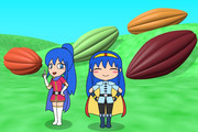 カカオの丘と少女