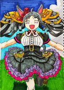 マーベラスサンデーのSSR根性サポートカードを模写してみた