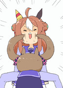 ほっぺ鷲掴みファル子とリッキーちゃん
