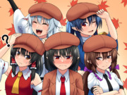 ハンチング帽と四天狗with霊夢さん