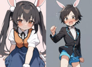 ウサギの女の子「メイベルちゃん」＆ウサギの男の子「ディッパーくん」