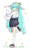 羊とミク。
