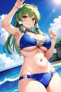 たわわな巫女の海水浴