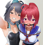 天敵と記念撮影するイムヤさん