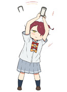 スマホを振る小鞠ちゃん