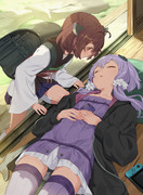 お昼寝中のゆかりさんときりたん