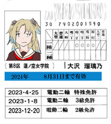 大沢瑠璃乃の免許証