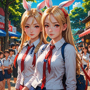 ウサギの女の子「パシフィカちゃん」（2人）