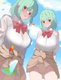 半裸腰カーディガン制服