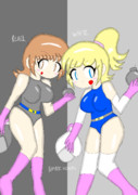 白ボンと黒ボンの擬人化(ボンバーマン擬人化)