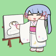 【GIF】絵に描いたもちをむしゃむしゃするつくよみちゃん