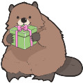 プレゼントを持ってきたビーバーさん