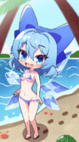 ビーチで脱ぎ脱ぎチルノちゃん