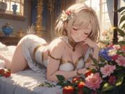 疲れて眠っているジータちゃんのバロック式AIイラスト