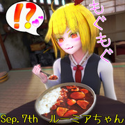 9月、カレーを食べるみゃ【毎月七日はルーミアの日】