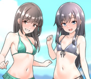 ビキニな朝潮ちゃん&早潮ちゃん